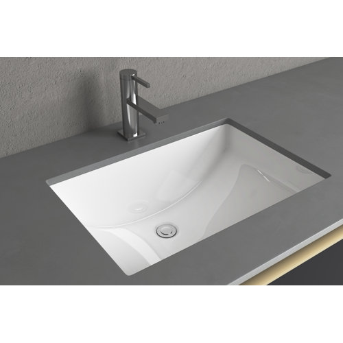 Cantrio Koncepts 14.83'' White Vitreous China Rectangular Undermount